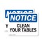 Signmission Clean Your Tables, 24 in W x Rectangle, Plastic OS-2PACK-NS-P-1824-L-10642 - alternate 1